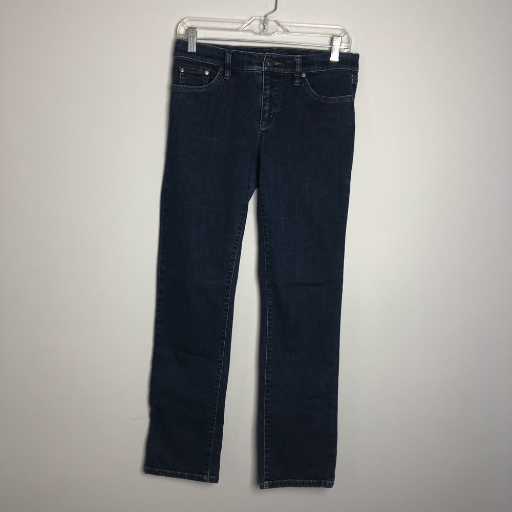 Ralph Lauren used classic straight leg jeans.